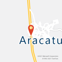 Mapa com localização da Agência AC ARACATU