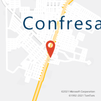 Mapa com localização da Agência AC CONFRESA