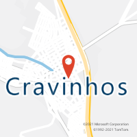 Mapa com localização da Agência AC CRAVINHOS