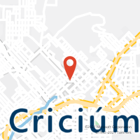 Mapa com localização da Agência AC CRICIUMA