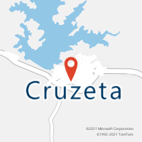 Mapa com localização da Agência AC CRUZETA