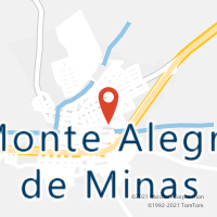 Mapa com localização da Agência AC MONTE ALEGRE DE MINAS
