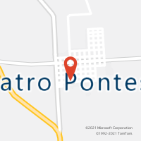 Mapa com localização da Agência AC QUATRO PONTES