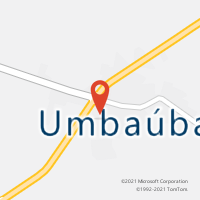 Mapa com localização da Agência AC UMBAUBA