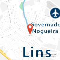 Mapa com localização da Agência AGF LINENSE